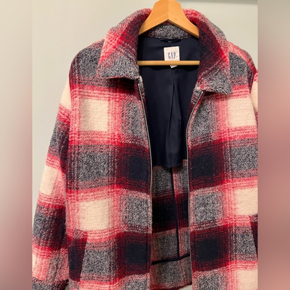 GAP wool plaid petite coat - Picture 2 of 9